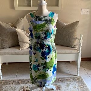 Jessica Howard Size 10 Petite Watercolor Like Sleeveless Dress
